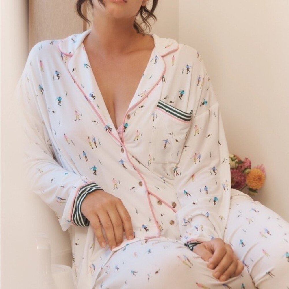 NWT Size 3X - Anthropologie The Briar Piped Pajama Shirt: Long-Sleeve Edition